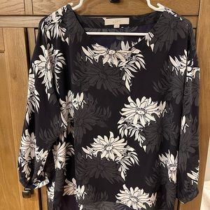 Loft flower print womens blouse